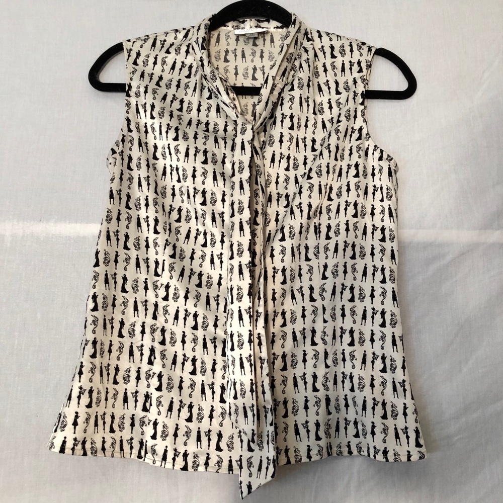TAHARI SLEEVELESS SILHOUETTE BUTTON DOWN - Picture 3 of 5